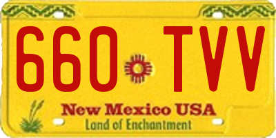 NM license plate 660TVV