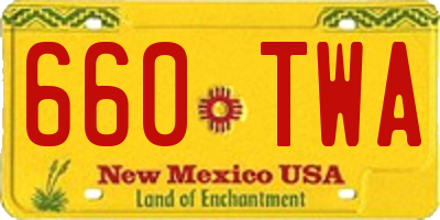 NM license plate 660TWA