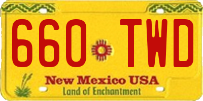 NM license plate 660TWD