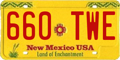 NM license plate 660TWE