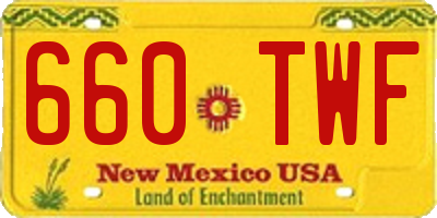 NM license plate 660TWF