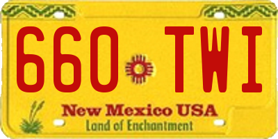 NM license plate 660TWI
