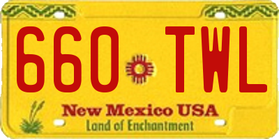 NM license plate 660TWL