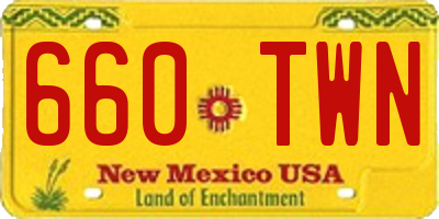 NM license plate 660TWN