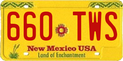 NM license plate 660TWS