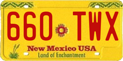 NM license plate 660TWX