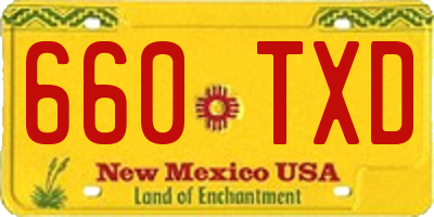 NM license plate 660TXD