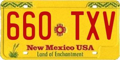 NM license plate 660TXV