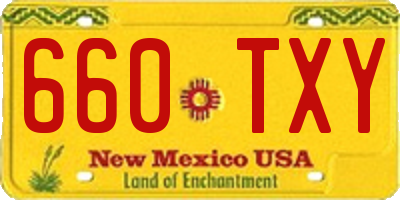 NM license plate 660TXY