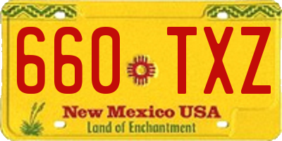 NM license plate 660TXZ