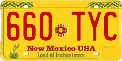 NM license plate 660TYC