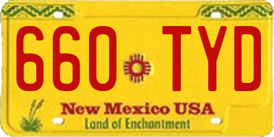 NM license plate 660TYD