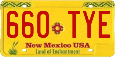 NM license plate 660TYE