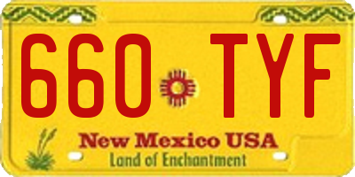 NM license plate 660TYF