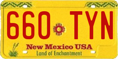 NM license plate 660TYN