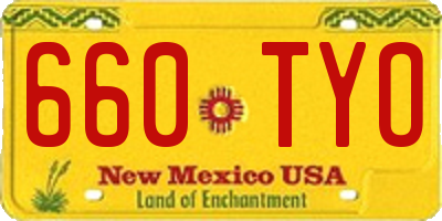 NM license plate 660TYO