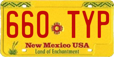 NM license plate 660TYP