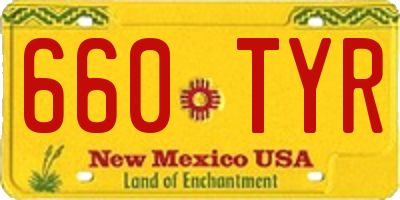 NM license plate 660TYR