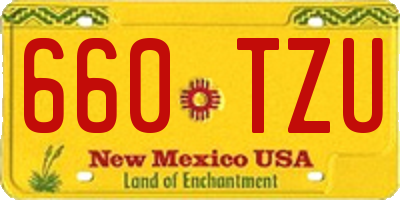 NM license plate 660TZU