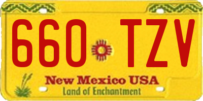 NM license plate 660TZV