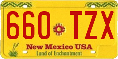 NM license plate 660TZX