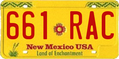 NM license plate 661RAC