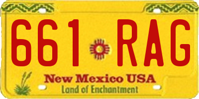 NM license plate 661RAG