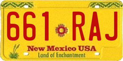 NM license plate 661RAJ