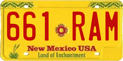 NM license plate 661RAM