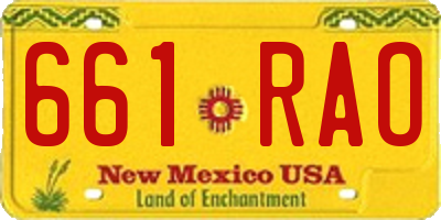 NM license plate 661RAO