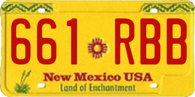 NM license plate 661RBB