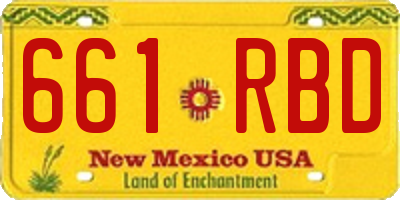 NM license plate 661RBD