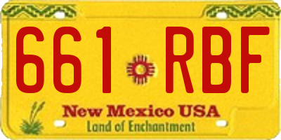 NM license plate 661RBF