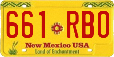 NM license plate 661RBO