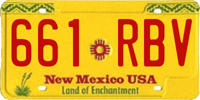NM license plate 661RBV