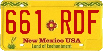 NM license plate 661RDF
