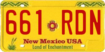 NM license plate 661RDN