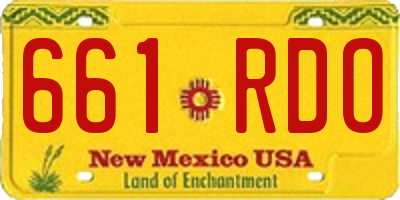 NM license plate 661RDO