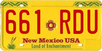 NM license plate 661RDU