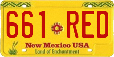 NM license plate 661RED