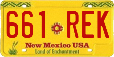NM license plate 661REK