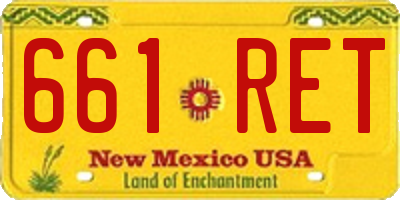 NM license plate 661RET
