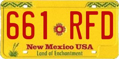 NM license plate 661RFD