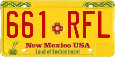 NM license plate 661RFL