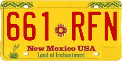 NM license plate 661RFN