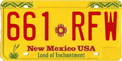 NM license plate 661RFW