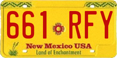 NM license plate 661RFY