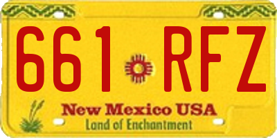 NM license plate 661RFZ