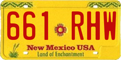 NM license plate 661RHW