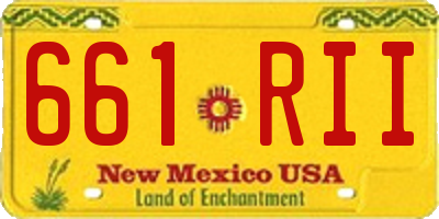 NM license plate 661RII